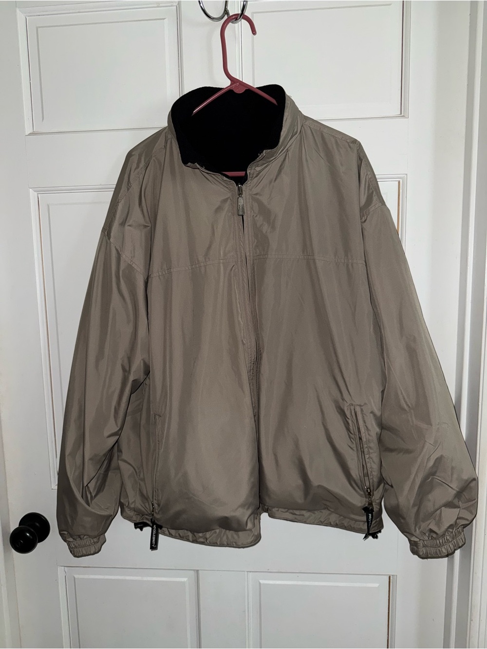 Men's Lightweight Taupe Windbreaker Jacket - Casual Windbreaker reversible